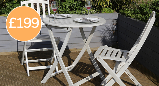 Acacia Washed Wood Bistro Set >